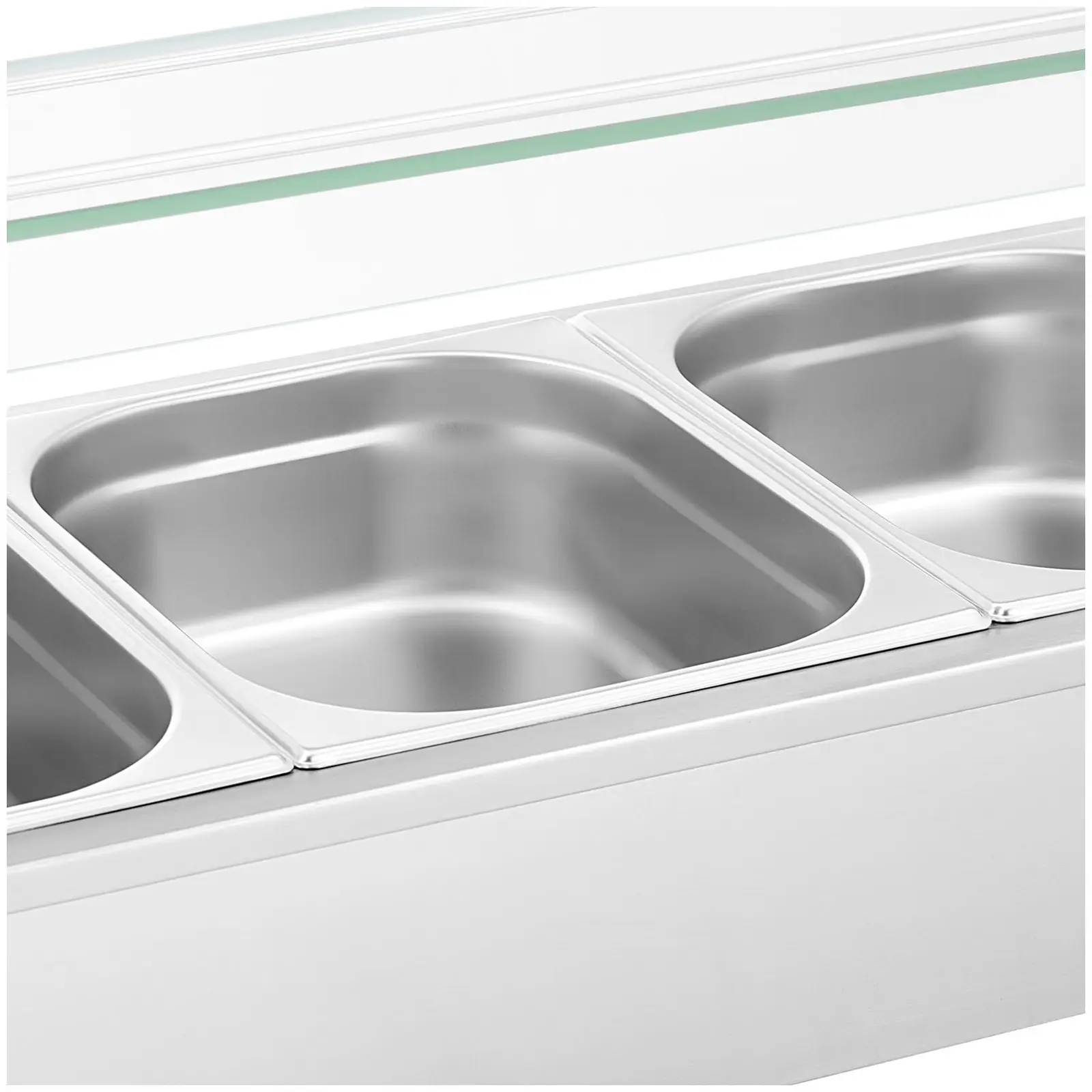 Bain Marie - 2000 W - 5 GN 1/2 - vypouštěcí kohout - skleněná ochrana (Krycí sklo: Ano)