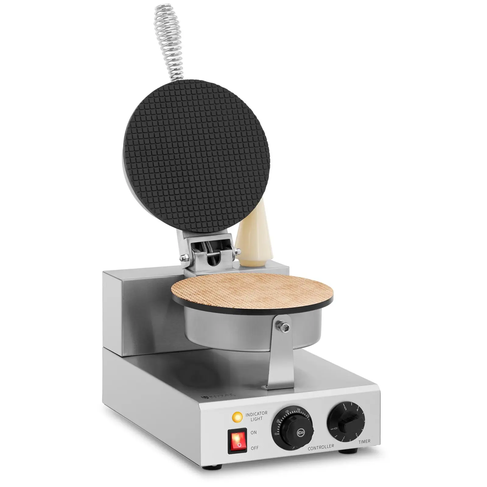 Waffle Maker - for ice cream cones - 1000 W - 0 - 5 min Timer - 50 - 300 °C - Royal Catering