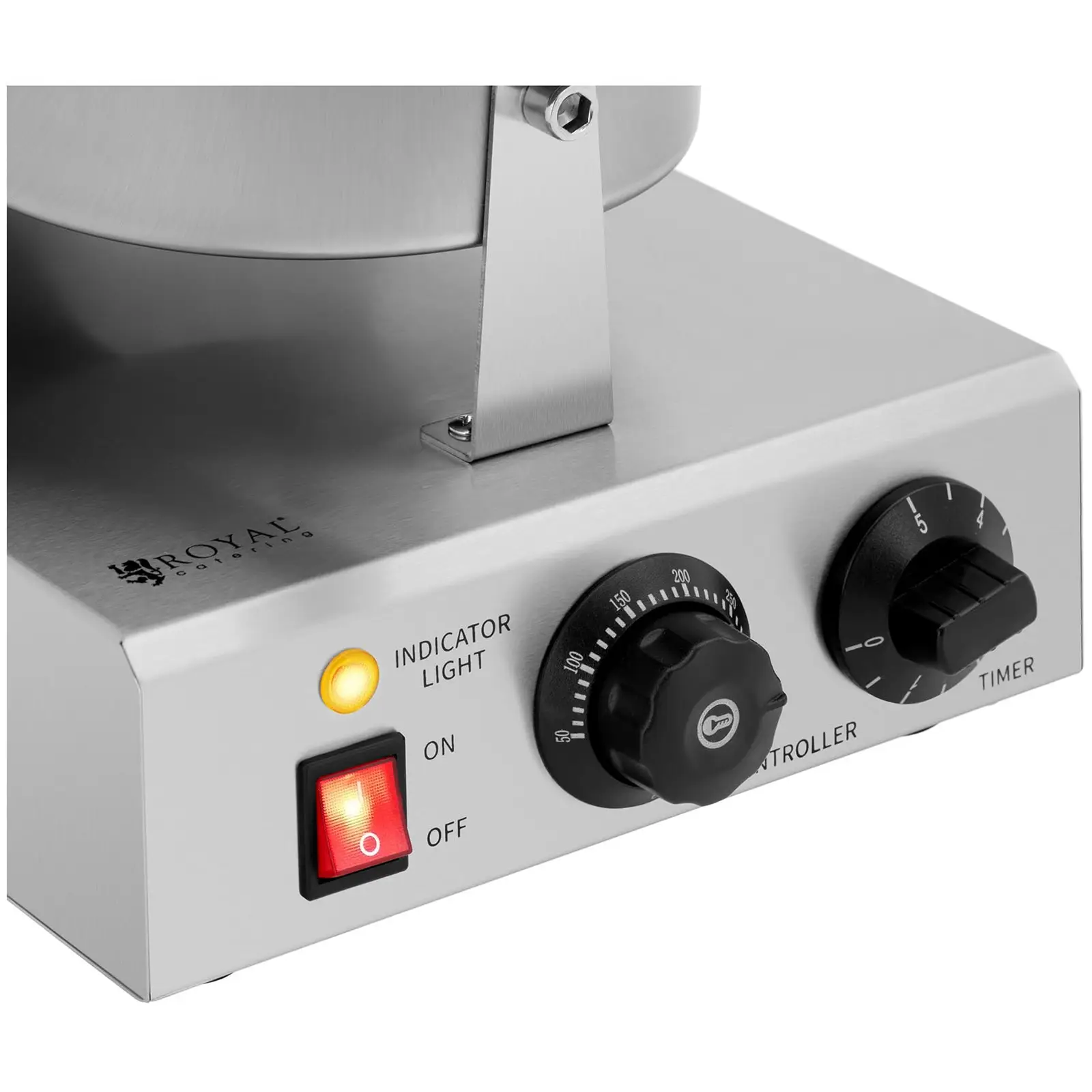 Gofrera para cucuruchos - 1000 W - temporizador de 0 - 5 min - 50 - 300 °C - Royal Catering