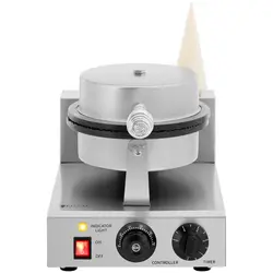 Gofrisütő - fagylalttölcsérekhez - 1000 W - időzítő: 0–5 perc - 50–300 °C - Royal Catering