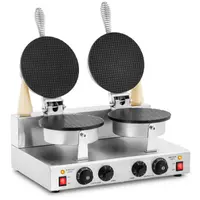 Gaufrier double - rond - 2 x 1000 W - Minuterie 0 - 5 min - Royal Catering