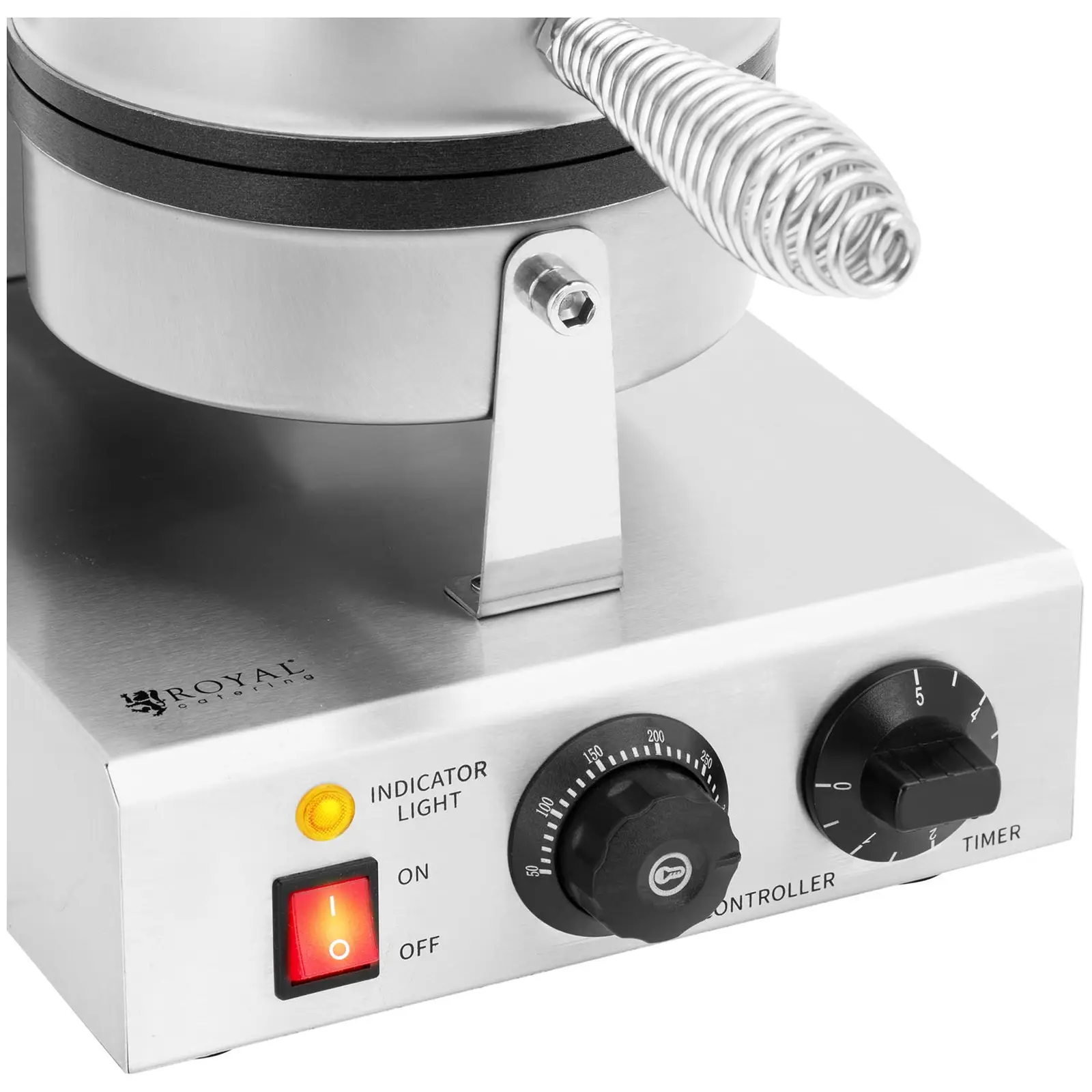 Piastra per waffles a cuore - 1.000 W - Timer 0 - 5 min - Royal Catering