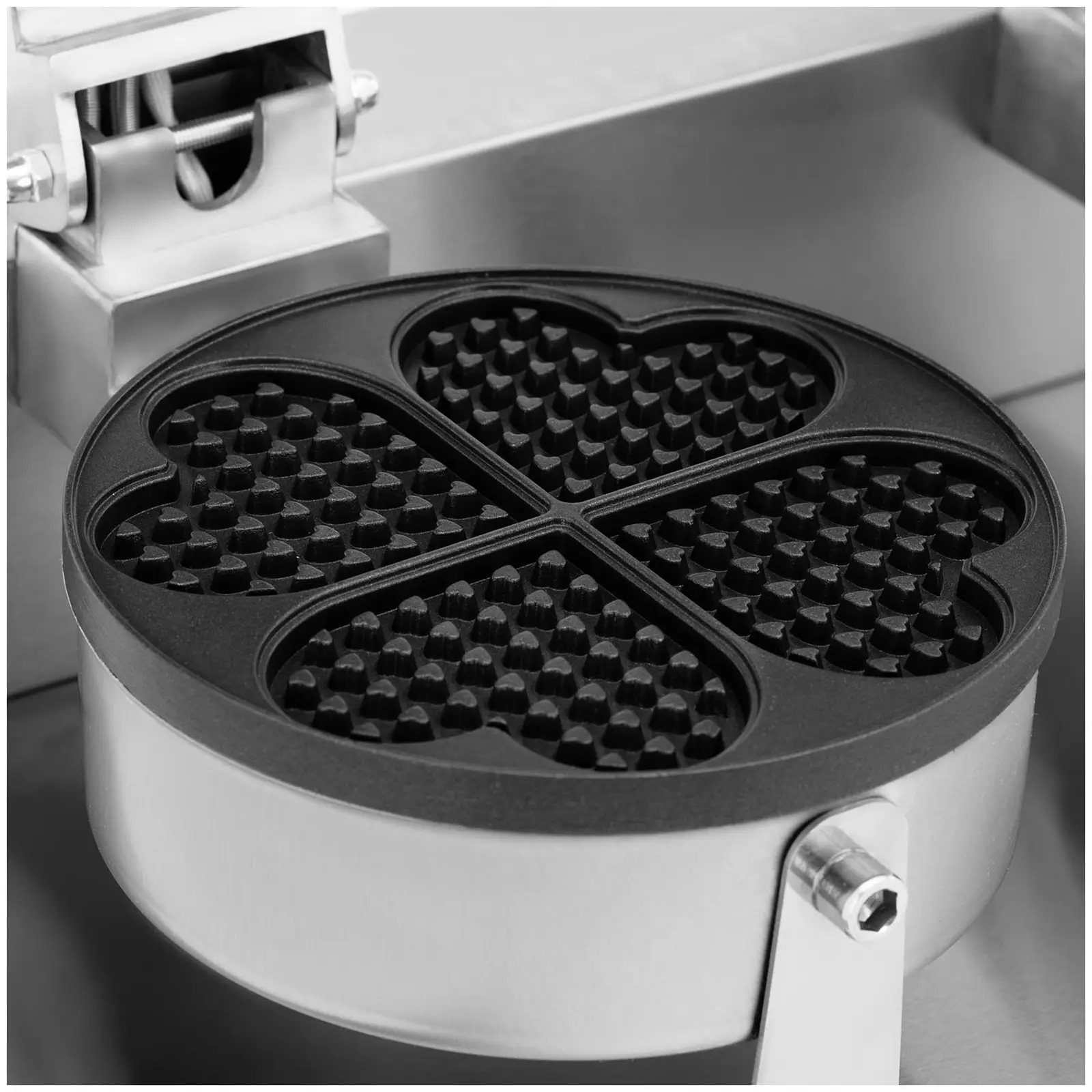 Dupla gofrisütő - szív alakú - 2 x 1000 W - 0–5 perc perc időzítő - Royal Catering (Alak: Heart shaped)