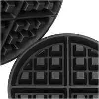 Placas para máquina de waffles - redondas - 4 pequenos waffles - Ø 170 mm - alumínio/PTFE - Royal Catering