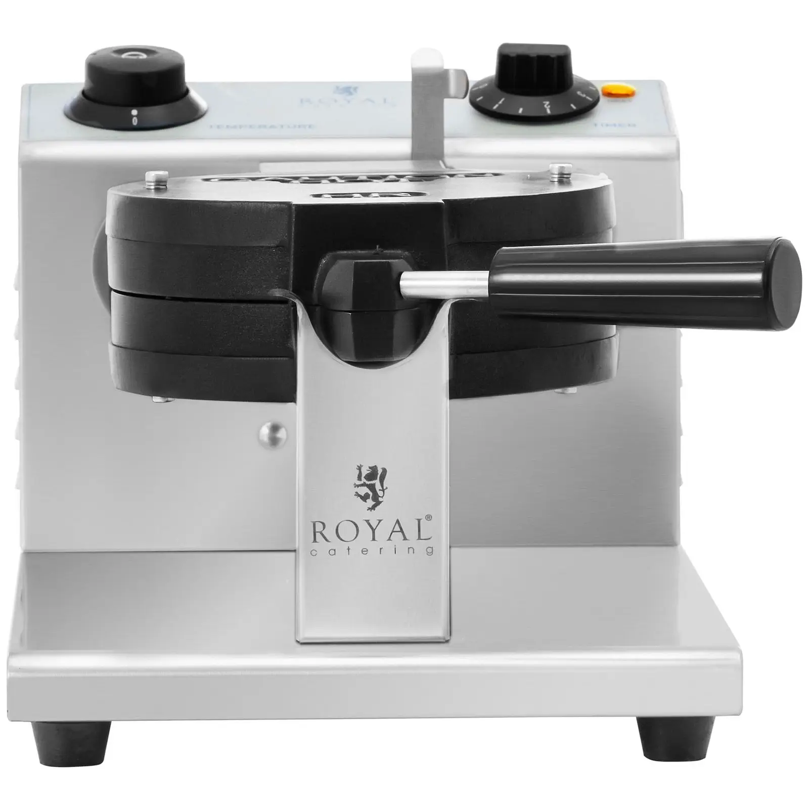 Bublinkový vaflovač - kulatý - 1 velká vafle - 1 200 W - Royal Catering (Zvukový signál: Ne)