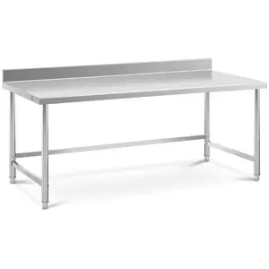RVS tafel - 200 x 90 cm - opstand - 100 kg draagvermogen - Royal Catering