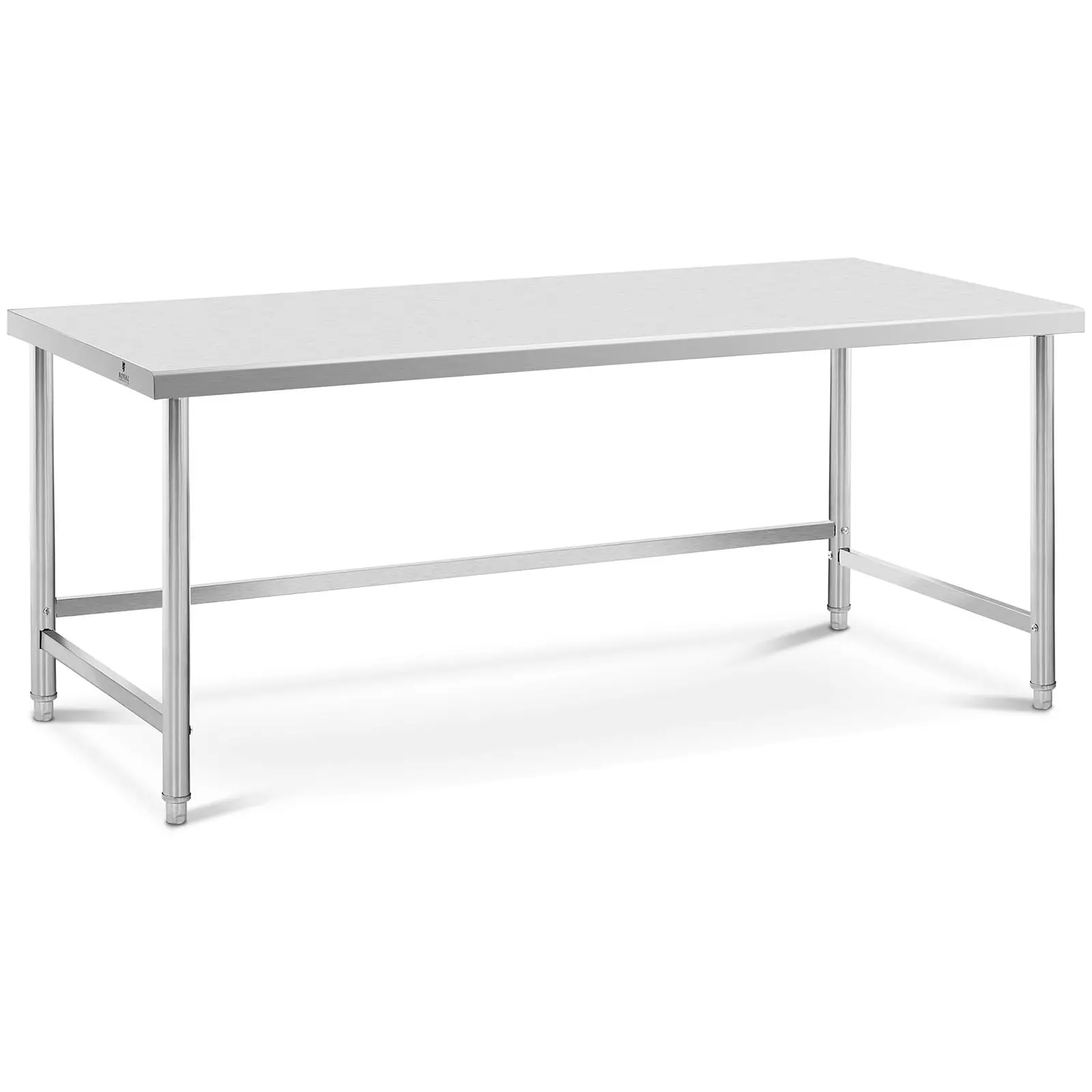 Tavolo acciaio inox - 200 x 90 cm - Capacità di carico: 100 kg - Royal Catering