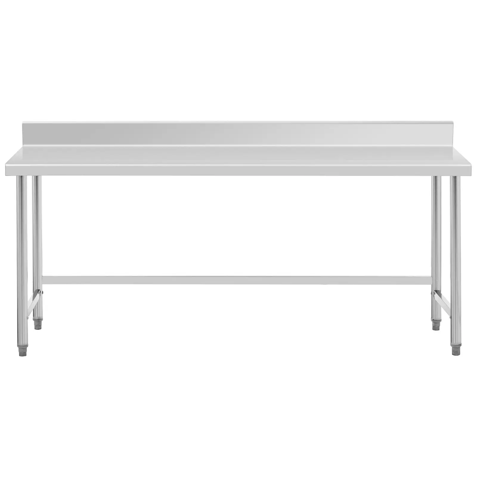 Pracovní stůl z ušlechtilé oceli - ECO - 200 x 70 cm - 95 kg - lemování - Royal Catering (Materiál: Ušlechtilá ocel)