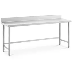 Stainless steel table - 200 x 60 cm - backsplash - 95 kg load capacity - Royal Catering