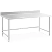 Stainless steel table - 180 x 90 cm - backsplash - 98 kg load capacity - Royal Catering