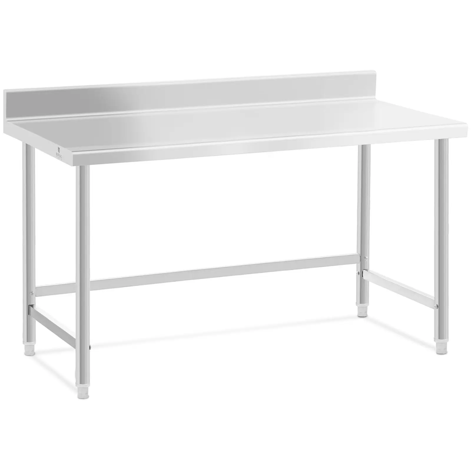 Roestvrijstalen tafel - 150 x 70 cm - opstand - 93 kg draagvermogen - Royal Catering