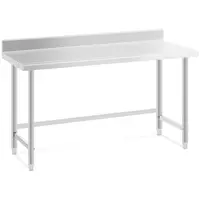 Stainless steel table - 150 x 60 cm - backsplash - 90 kg load capacity - Royal Catering