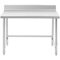 Stainless steel table - 120 x 90 cm - backsplash - 95 kg load capacity - Royal Catering