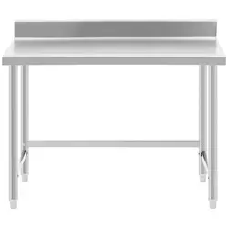 Stainless Steel Work Table - 120 x 70 cm - upstand - 93 kg bearing capacity - Royal Catering