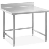 Stôl z nehrdzavejúcej ocele - 100 x 90 cm - lem - nosnosť 93 kg