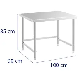 Table de travail inox - 100 x 90 cm - Capacité de 93 kg - Royal Catering