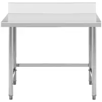 Stainless steel table - 100 x 60 cm - backsplash - 90 kg load capacity - Royal Catering