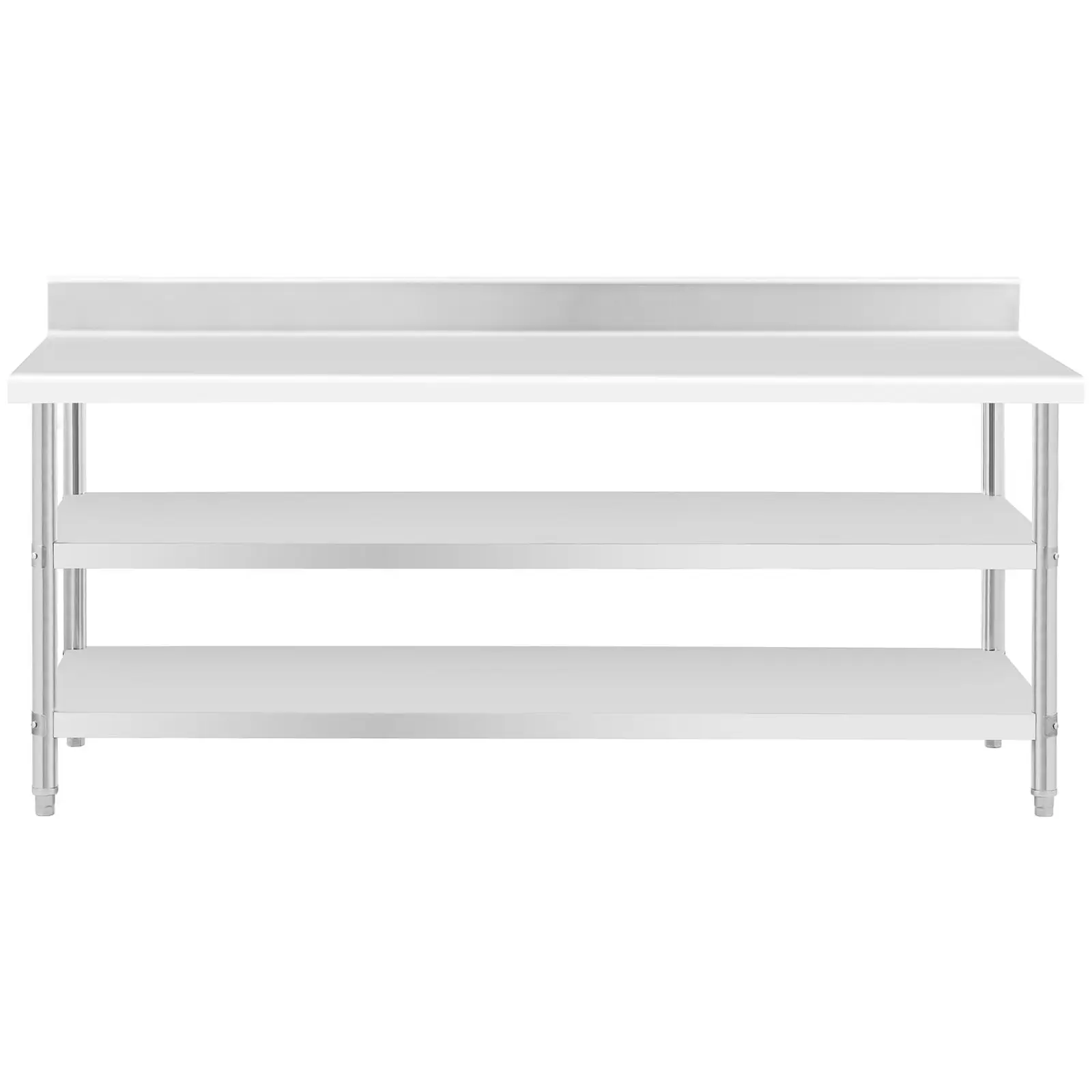 Table de travail inox - ECO - 200 x 70 cm - 235 kg - étagère intermédiaire - Royal Catering (Capacité de charge totale: 235 kg)