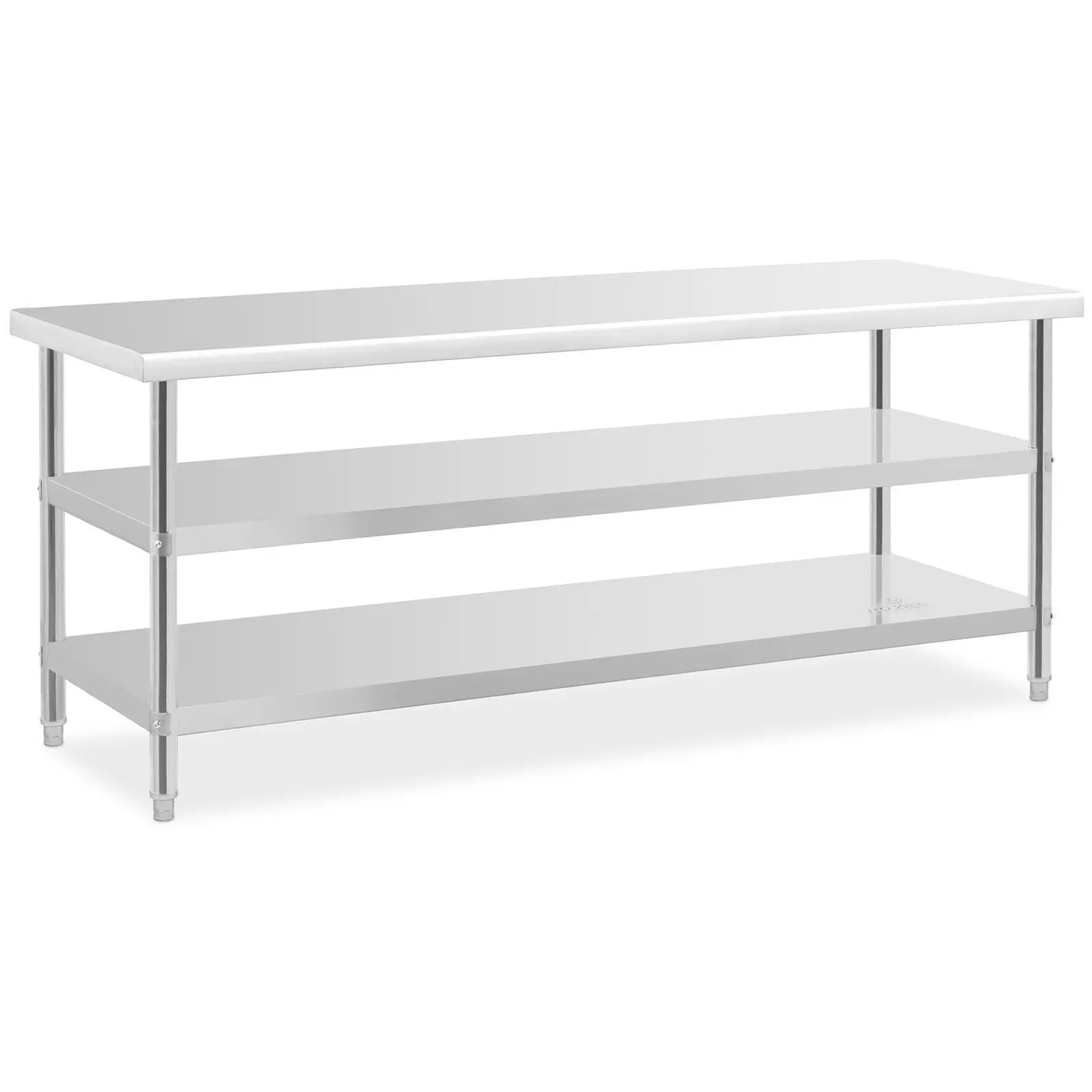 Edelstahltisch - 200 x 70 x 5 cm - 231 kg - 2 Ablagen - Royal Catering 