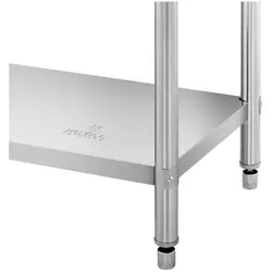 Stainless steel table - 200 x 70 x 5 cm - 231 kg - 2 shelves - Royal Catering