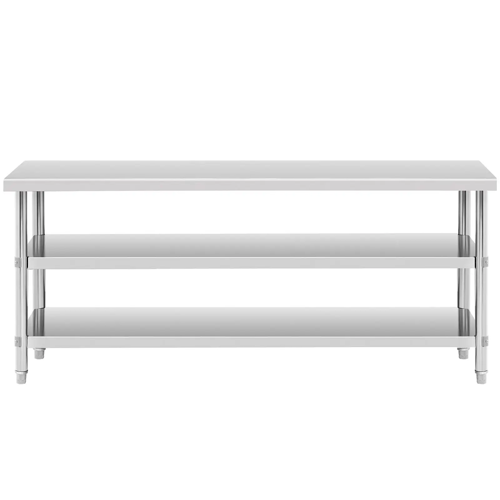 Pracovní stůl z ušlechtilé oceli - ECO - 200 x 60 cm - 231 kg - mezipolice - Royal Catering (Celková kapacita: 231 kg)