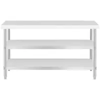 Stainless steel table - 120 x 70 x 5 cm - 200 kg - 2 shelves - Royal Catering