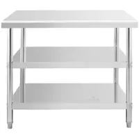 Stainless steel table - 100 x 90 x 5 cm - 195 kg - 2 shelves - Royal Catering