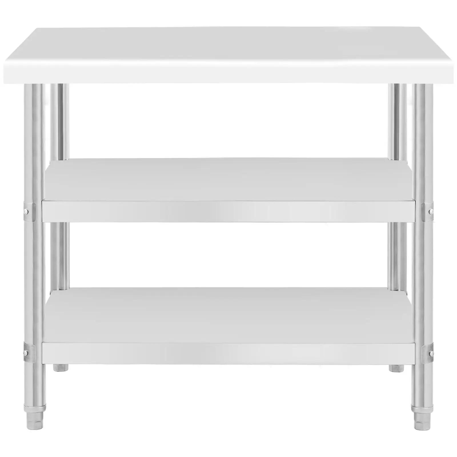 Stainless steel table - 100 x 70 x 5 cm - 190 kg - 2 shelves - Royal Catering