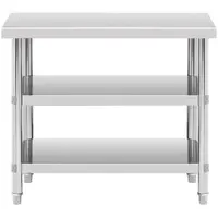 Stainless steel table - 100 x 60 x 5 cm - 185 kg - 2 shelves - Royal Catering