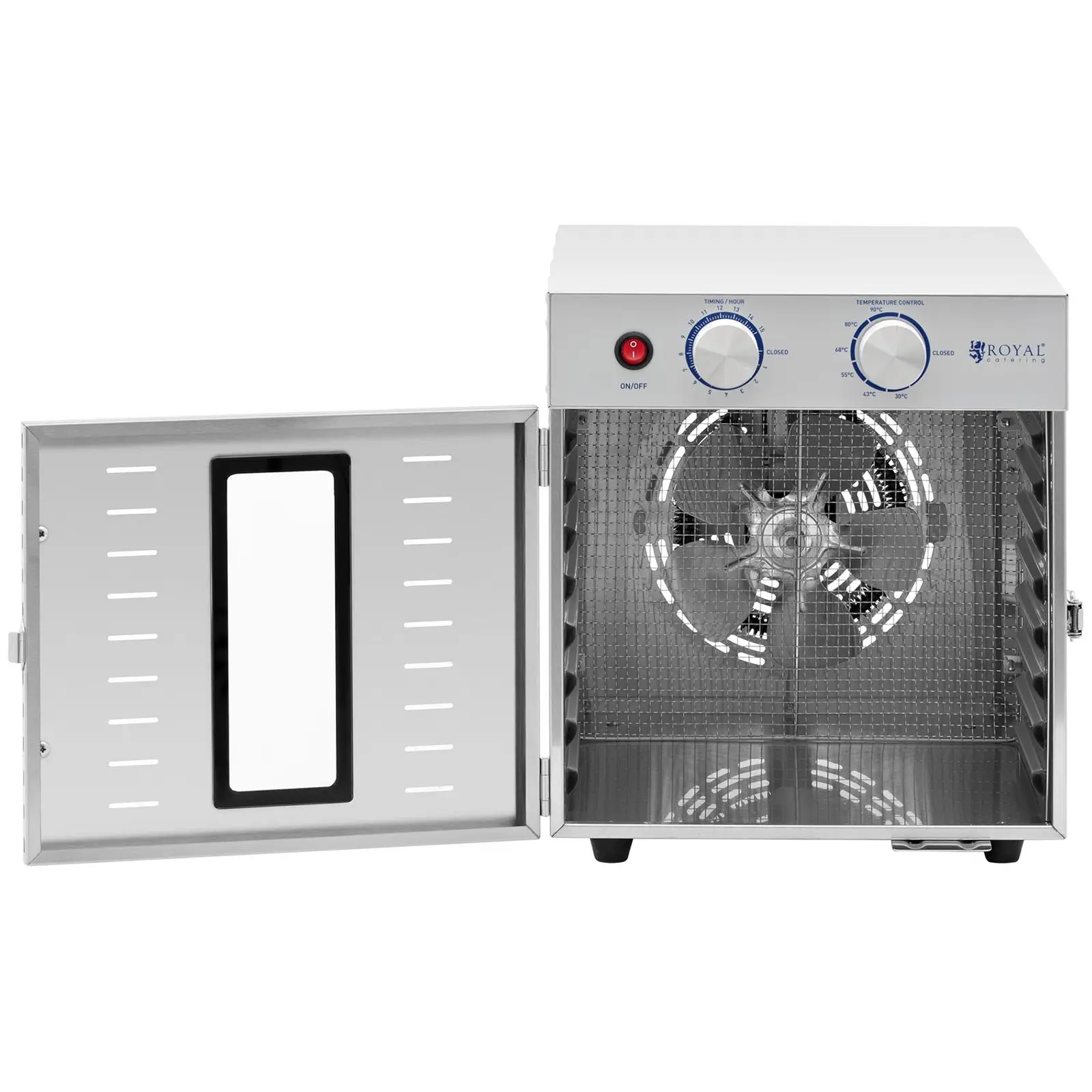 Kasvikuivuri - 800 W - 8 kuivaustasoa - Royal Catering (Ajastin: Kyllä)