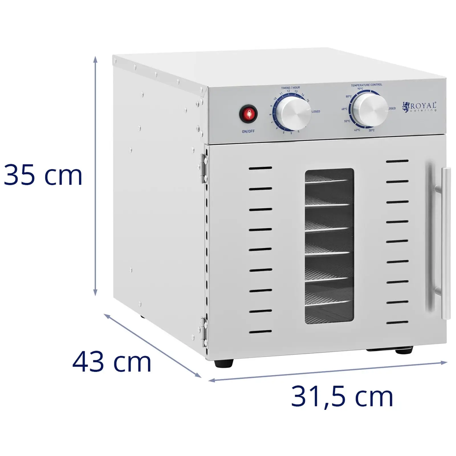 Kasvikuivuri - 800 W - 8 kuivaustasoa - Royal Catering (Teho [W]: 800)