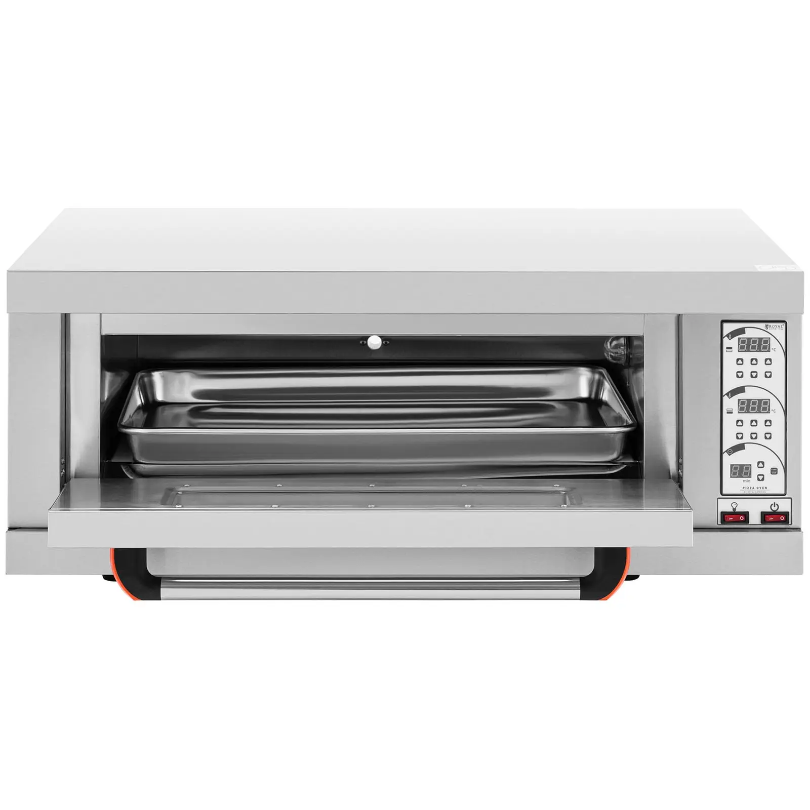 Four à pizza électrique - 1 chambre - 3200 W - Ø 40 cm - pierre réfractaire - Royal Catering (Matériau(x): Acier inoxydable)