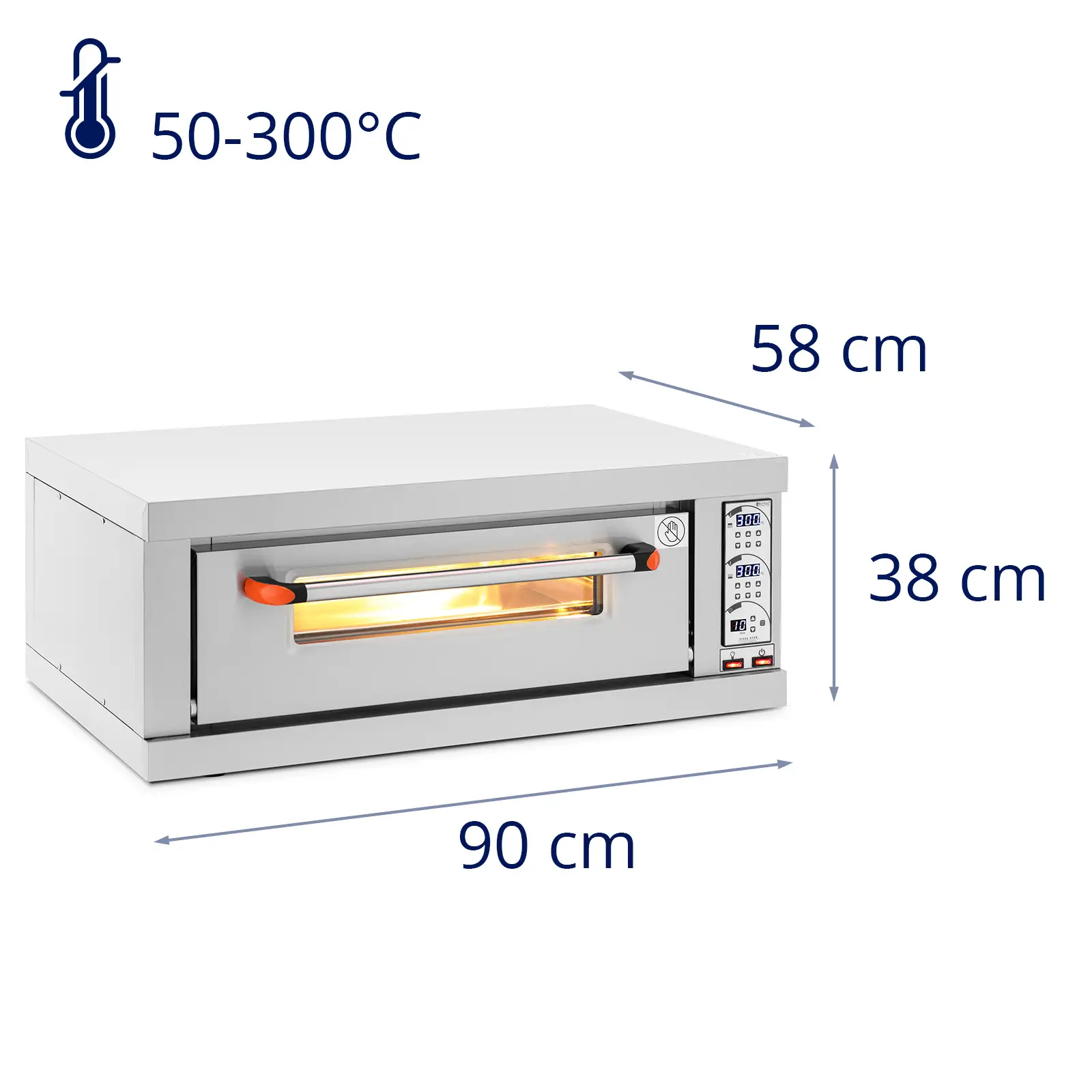 Pec na pizzu - 1 komora - 3200 W - Ø 40 cm - šamot - Royal Catering