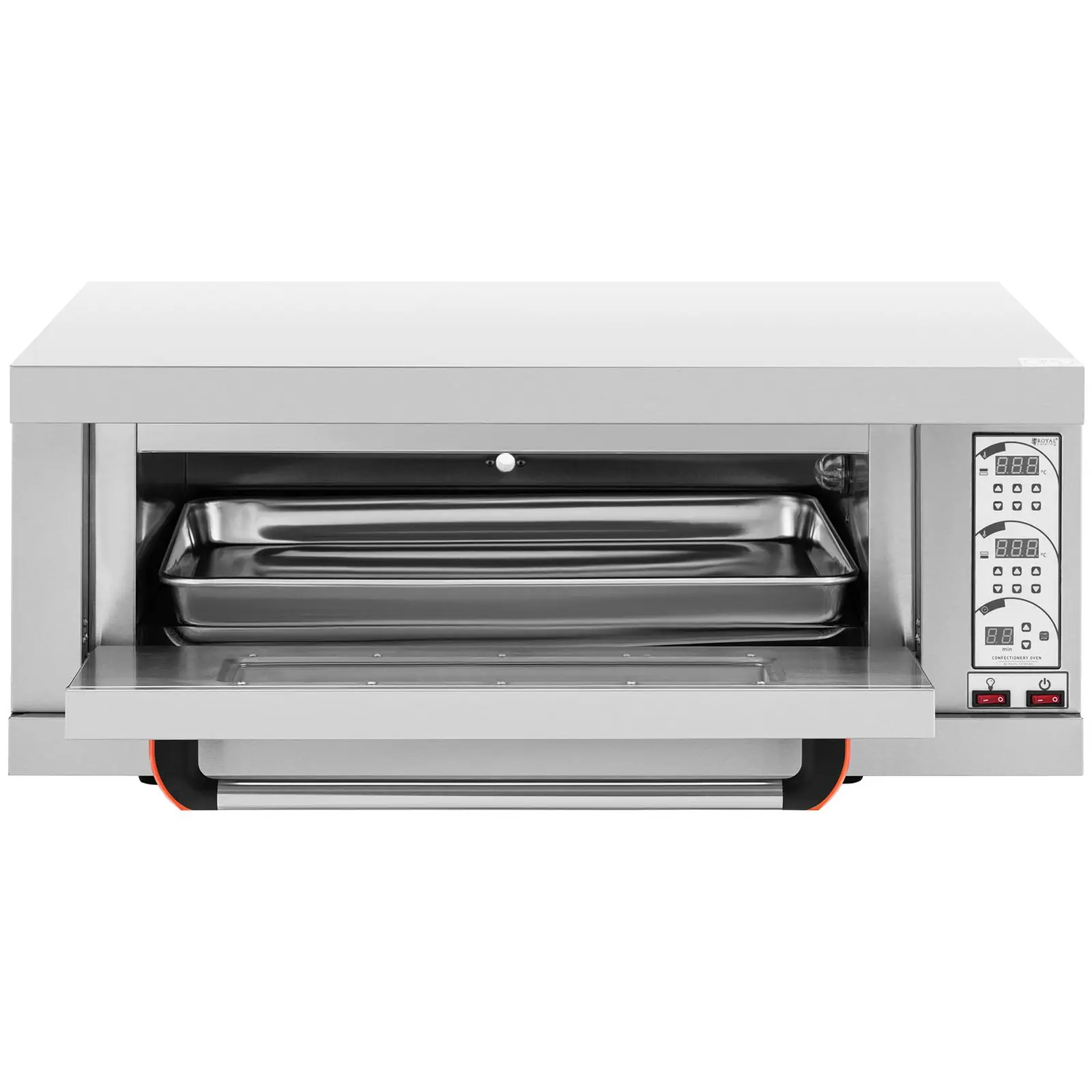 Peć za pizzu - 1 komora - 3200 W - Timer - Royal Catering (Boja: Srebro)