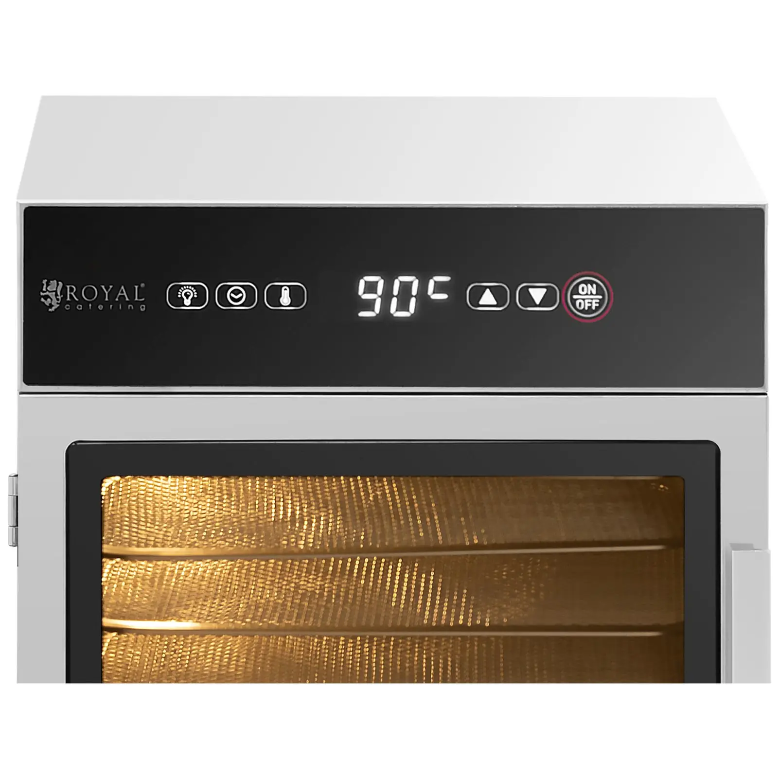 Kasvikuivuri - ruostumaton teräs - 500 W - 6 kuivaustasoa - Royal Catering (Ajastin: Kyllä)