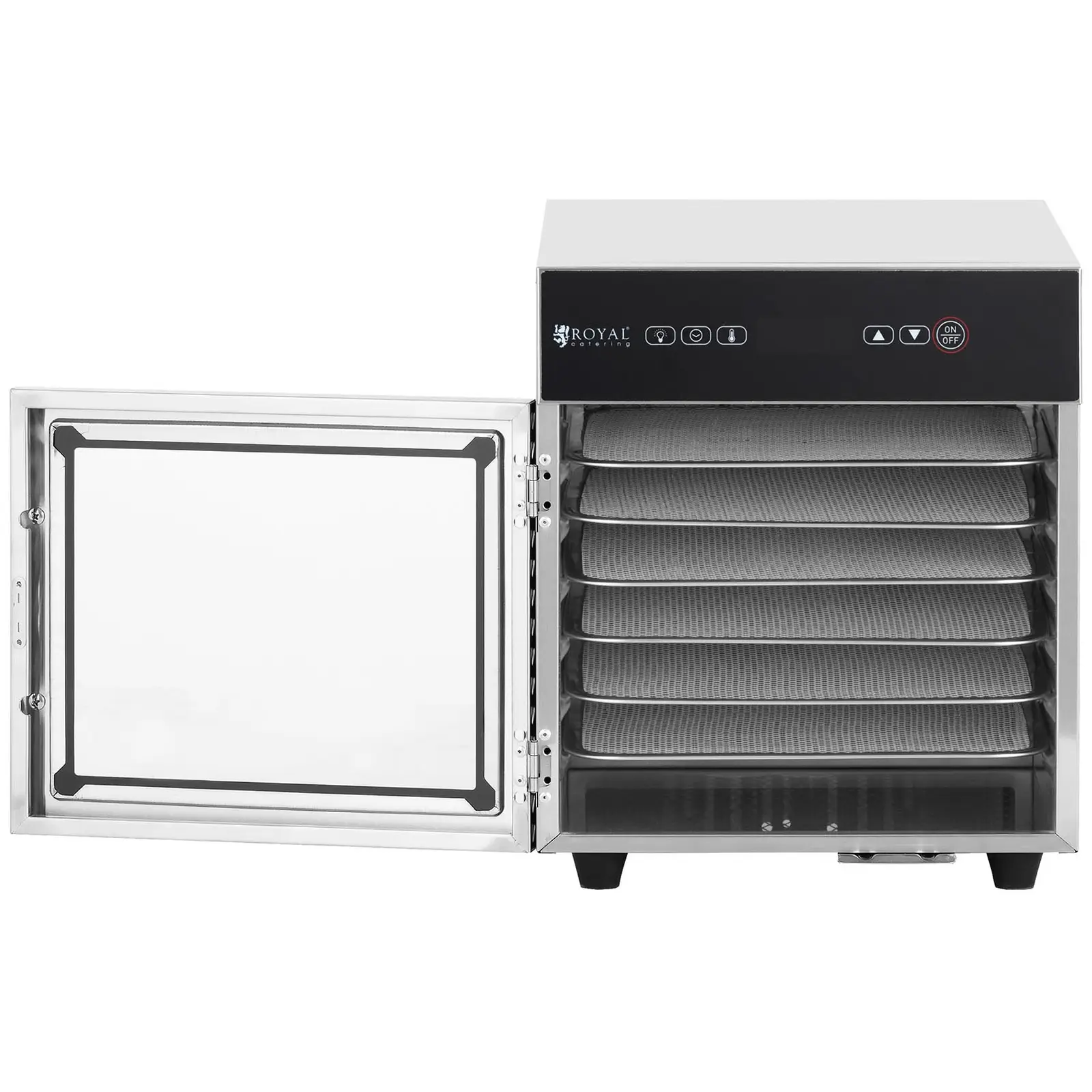 Kasvikuivuri - ruostumaton teräs - 500 W - 6 kuivaustasoa - Royal Catering (Ritilöiden lukumäärä: 6)