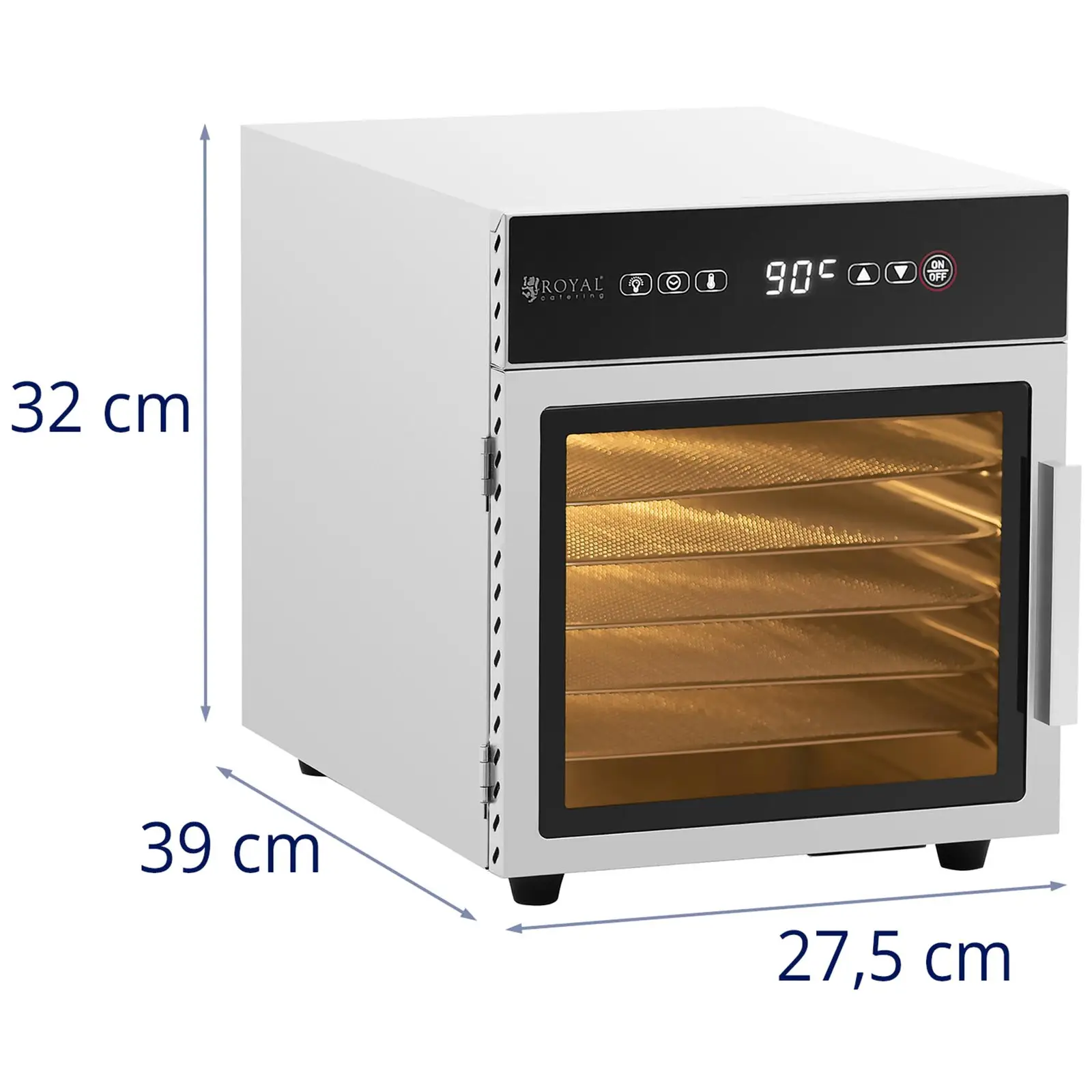 Kasvikuivuri - ruostumaton teräs - 500 W - 6 kuivaustasoa - Royal Catering (Teho [W]: 500)