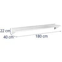 Wall Shelf - stainless steel - 180 x 40 cm - up to 80 kg - Royal Catering