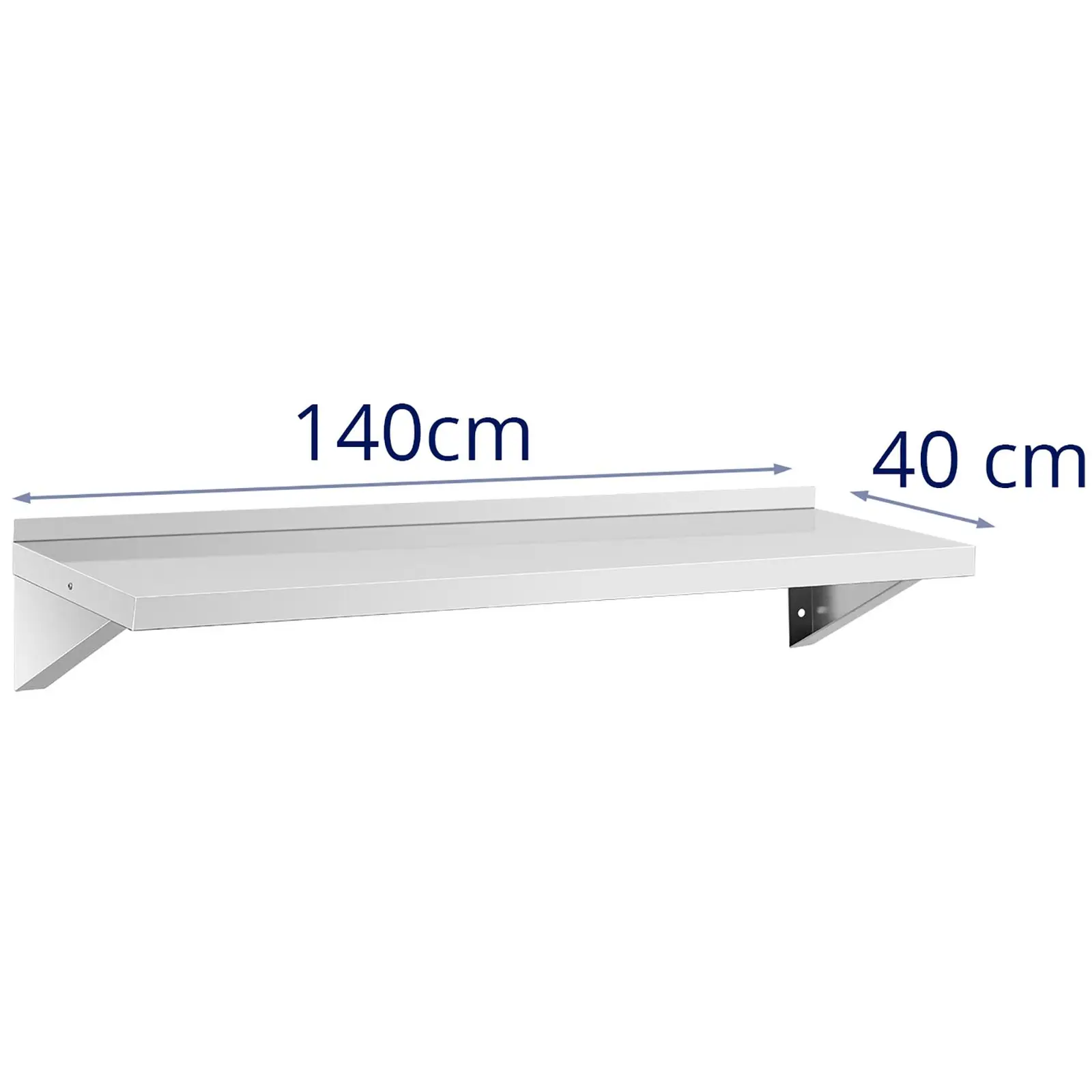 Wall Shelf - stainless steel - 120 x 40 cm - up to 80 kg - Royal Catering