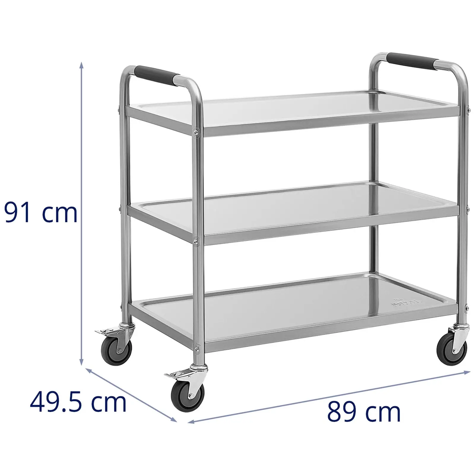 Serving Trolley - 3 shelves - up to 195 kg - shelves: 90 x 50 cm - Royal Catering (Distance between shelves: 250 cm)