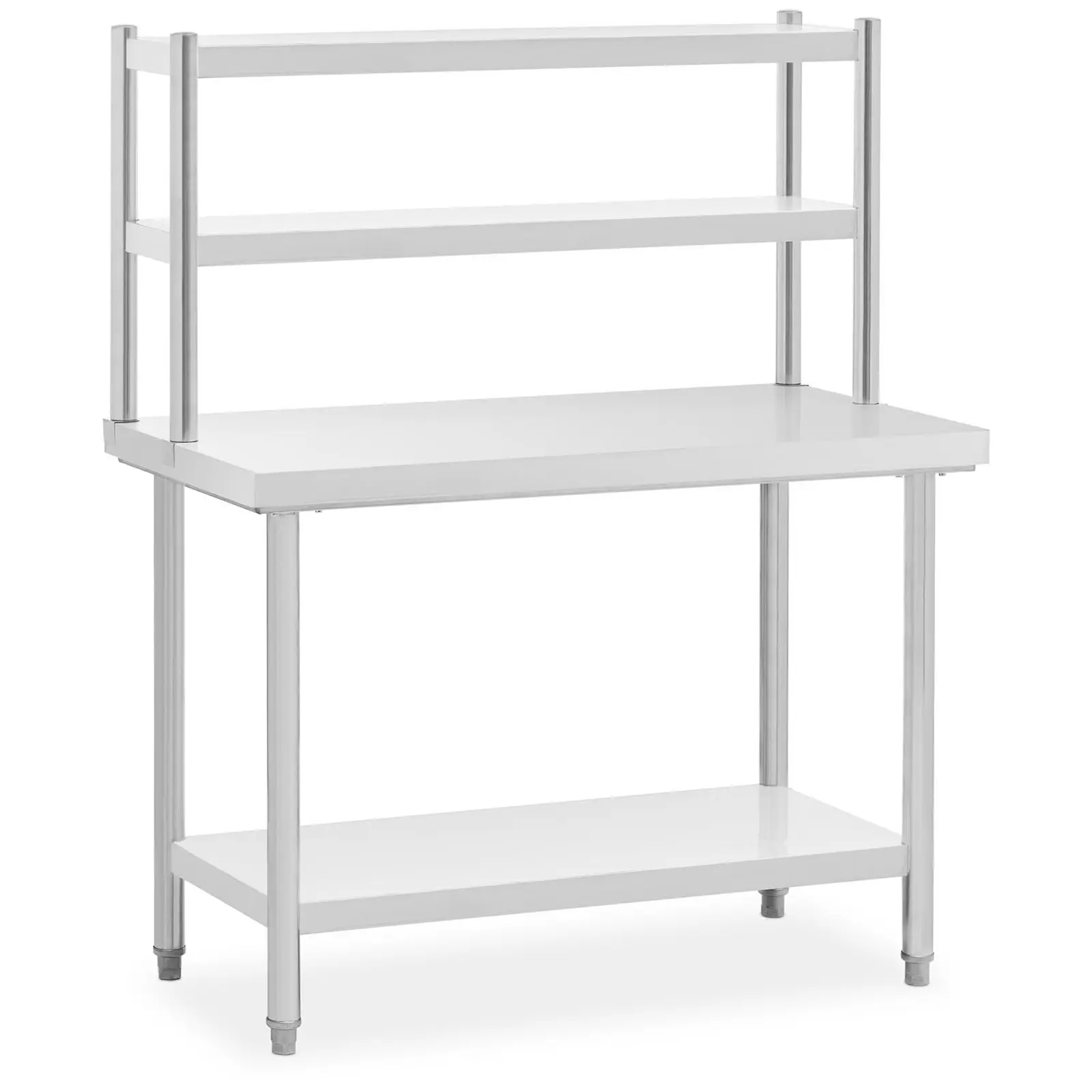 Stainless steel table with shelves - 120 x 60 cm - 300 kg - Royal Catering