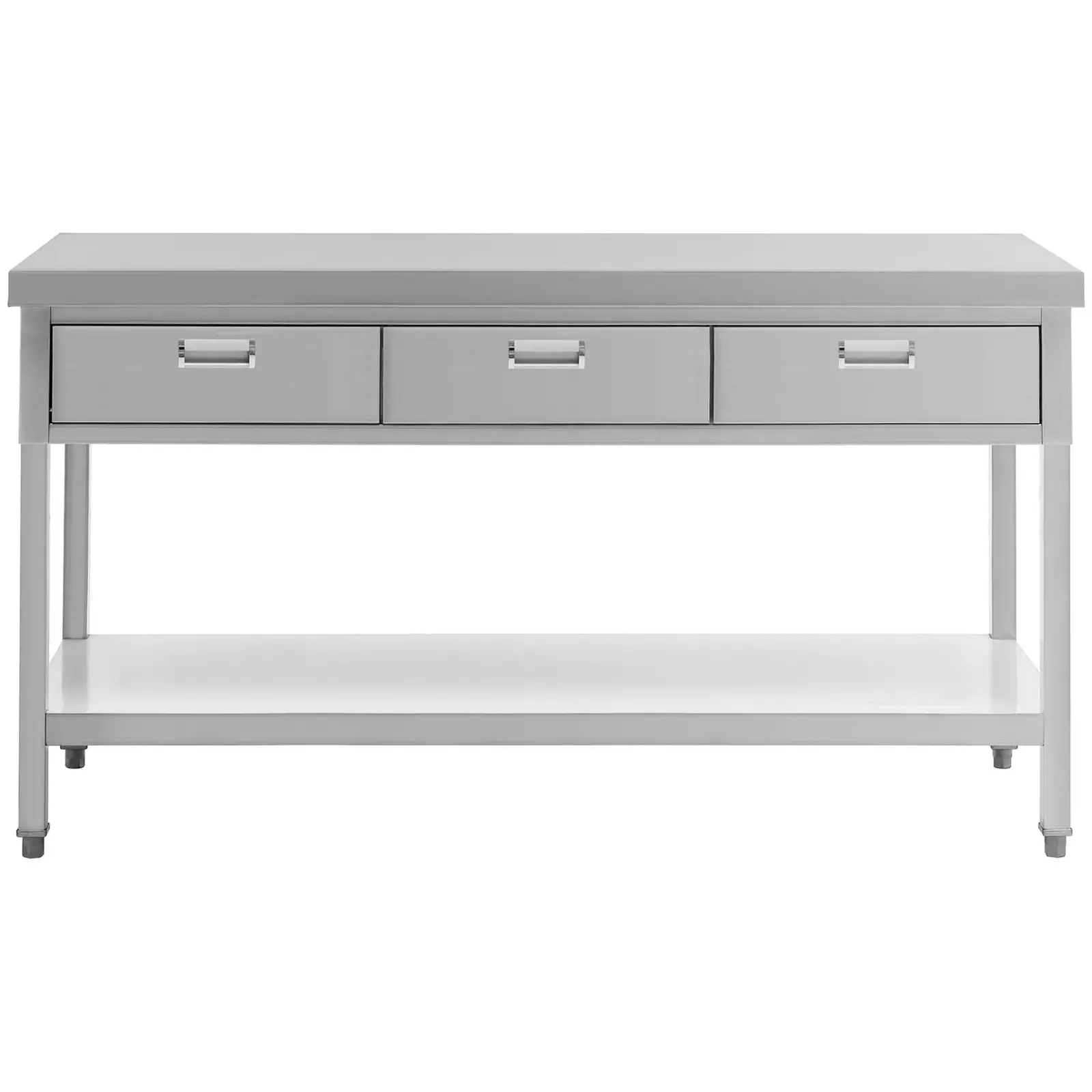Table de travail inox - PREMIUM - 150 x 60 cm - 295 kg - 3 tiroirs - Royal Catering (Matériau(x): Acier inoxydable)