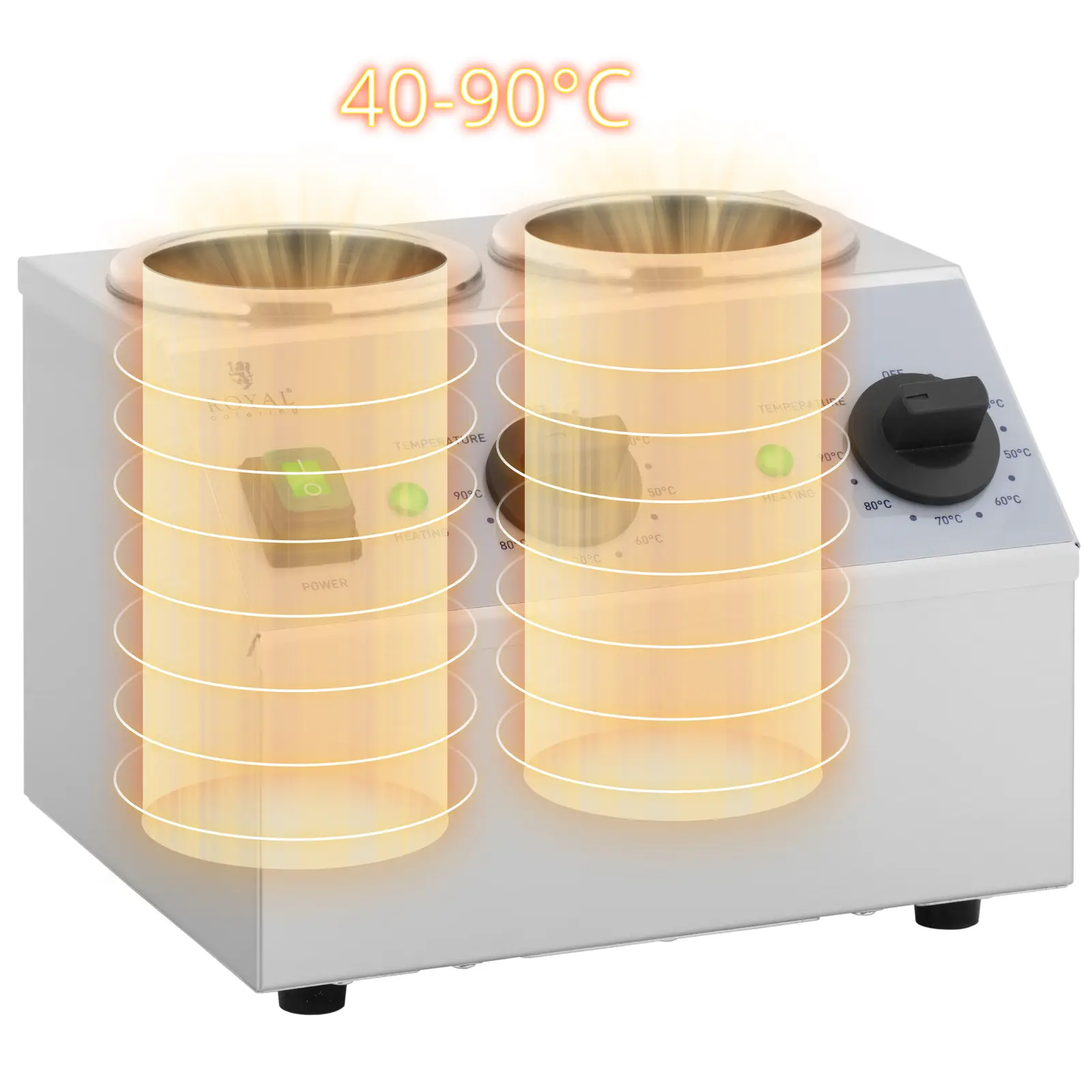 Sauce Warmer - 2 x 1 L - Top Panel - Royal Catering