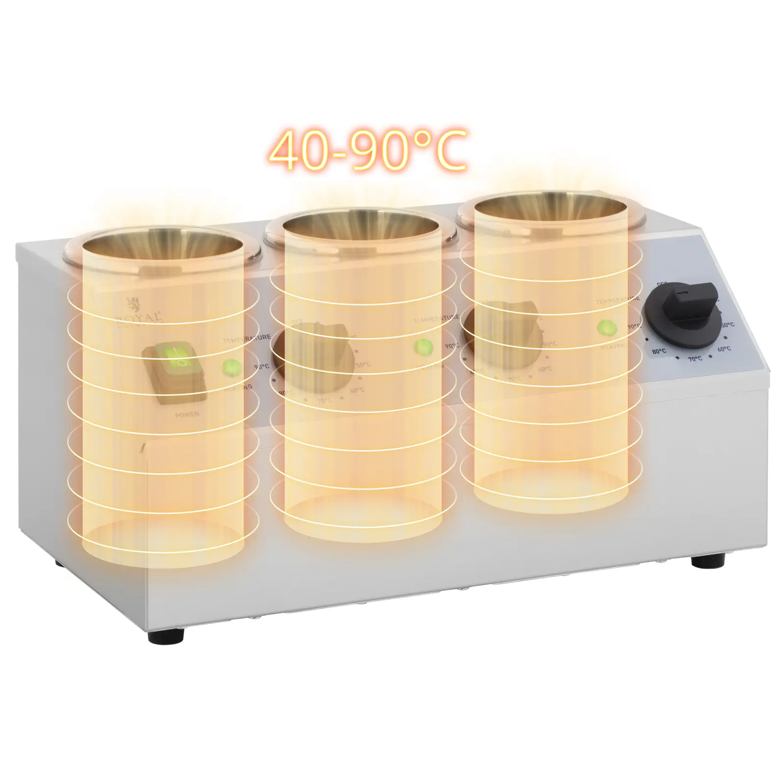 Sauce Warmer - 3 x 1 L - Top control panel - Royal Catering