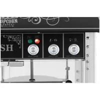 Popcornmaskin med vogn - Retrodesign - 150 / 180 °C - svart - Royal Catering