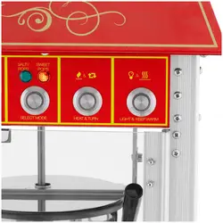 Popcorn gép - kocsival - retro design - 150 / 180°C - piros - Royal Catering