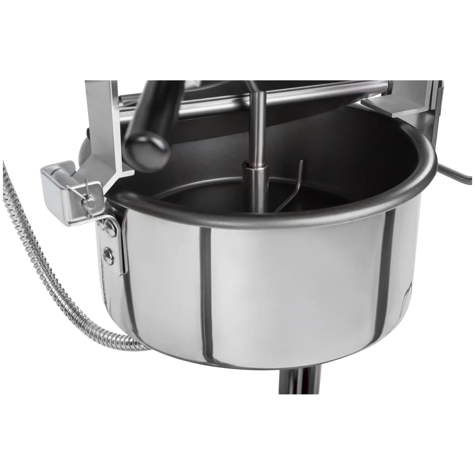 Stroj na popcorn s vozíkem - 1600 W - 5 kg/h - retro design - 195 / 235 °C - červený - Royal Catering (Osvětlení: Ano)