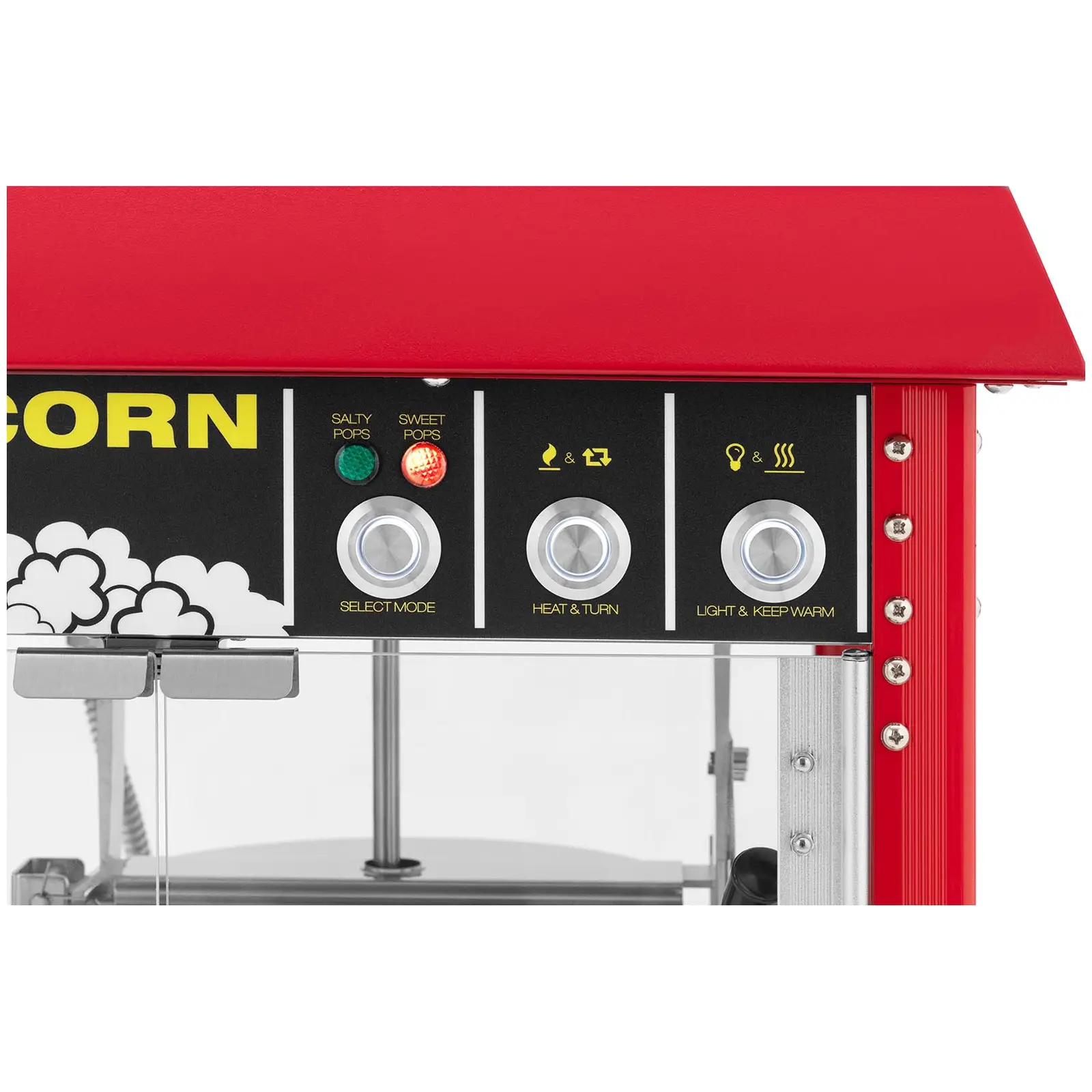 Machine à pop corn - Design rétro - 195 / 235 °C - rouge - Royal Catering (Chariot: Non)