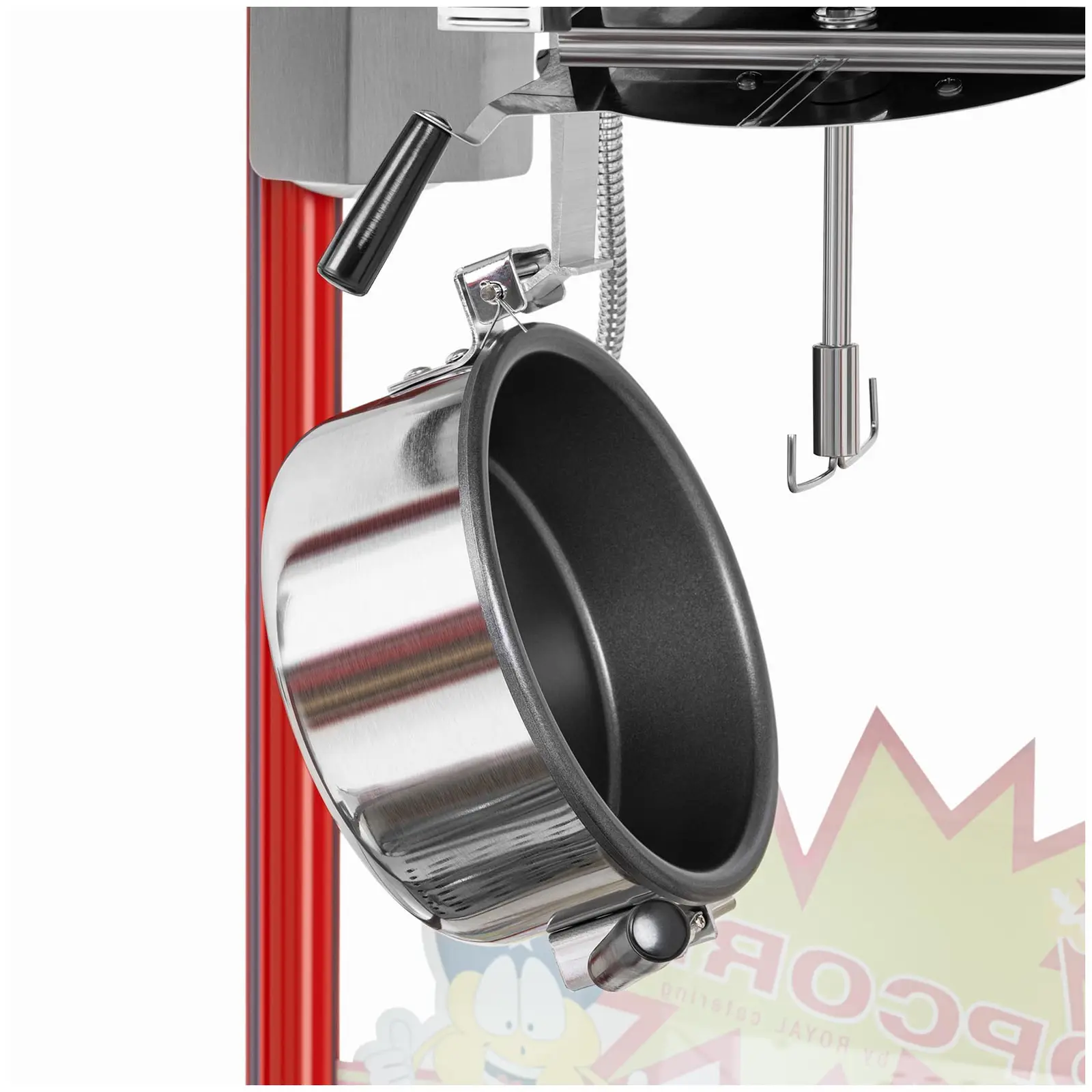 Popcornmachine - Retro design - 150 / 180 °C - rood - Royal Catering