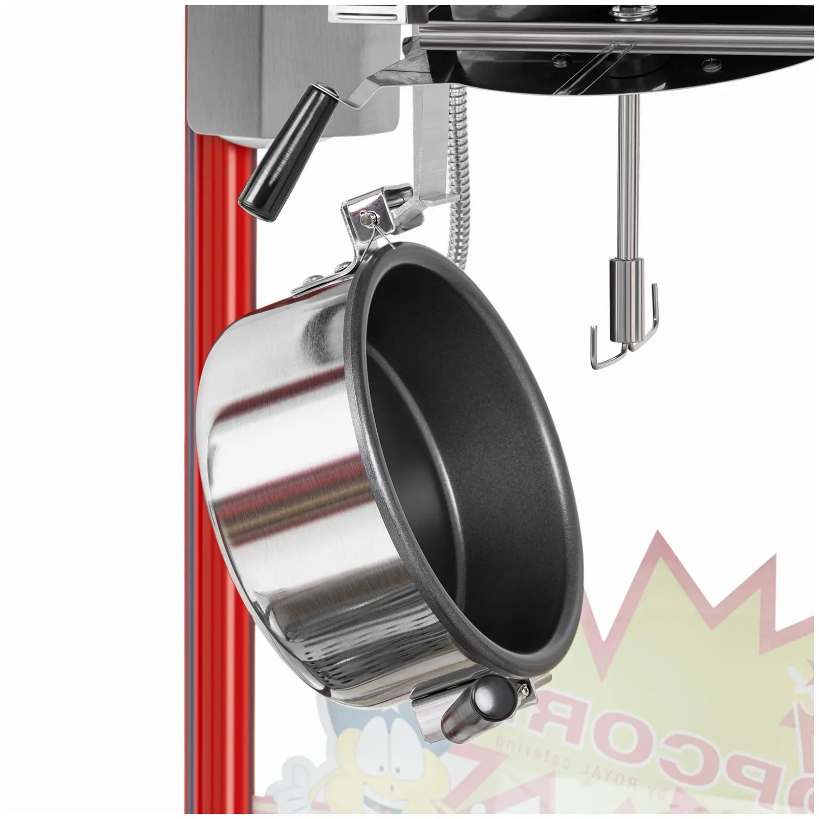 Machine à pop corn - Design rétro - 195 / 235 °C - rouge - Royal Catering (Lumière: Oui)